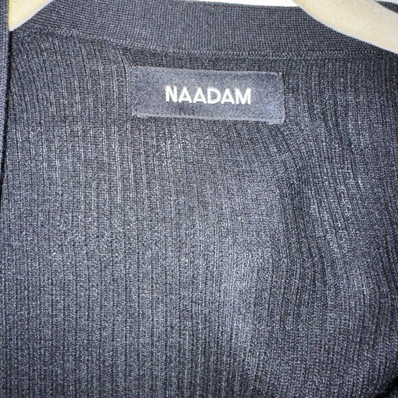Naadam Cashmere Long Sleeve Cardigan Dress Black Sz S - Picture 3 of 3